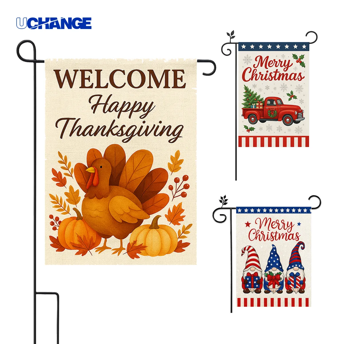 Double Sided Patriotic Garden Flag 12"x18" 2
