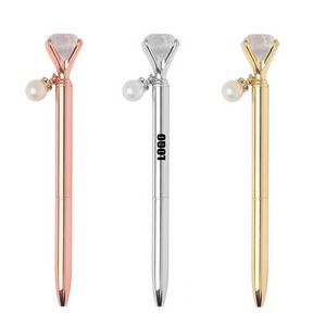 Diamond Top Pearl Pendant Metal Pen 10