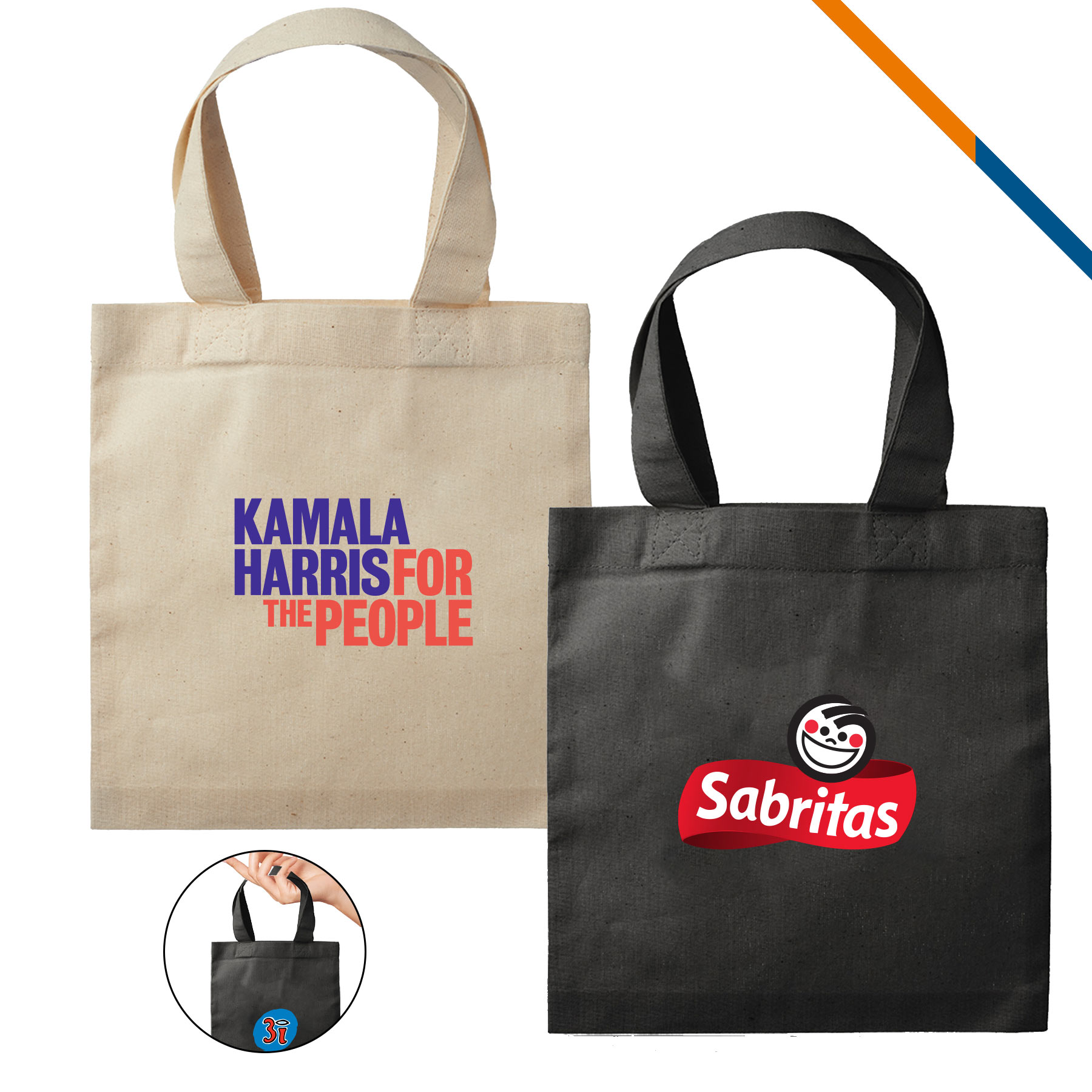 GiftSip Mini 4 OZ. Cotton Gift Bag, custom tote bag with logo imprint 3