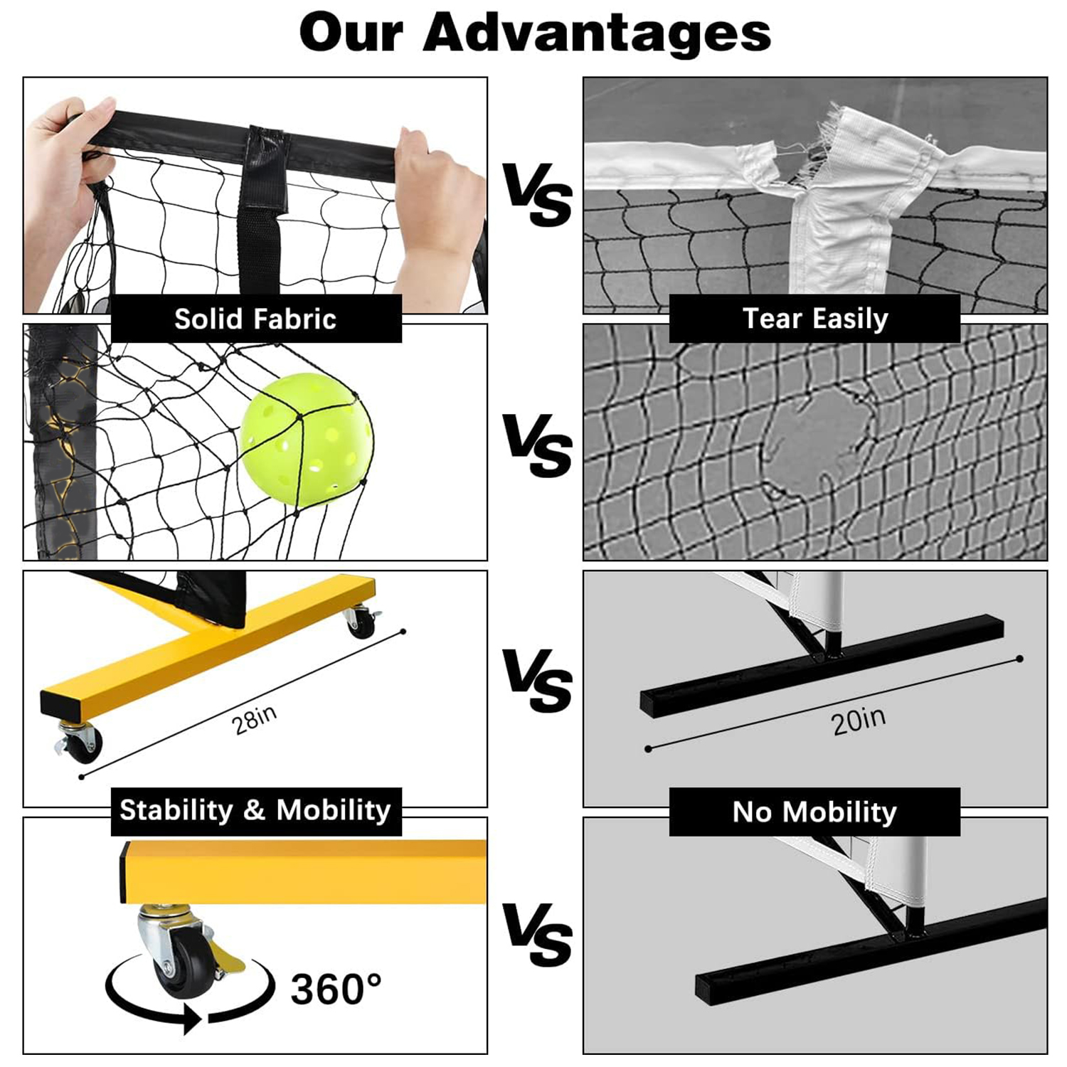 Pickleball Rack w/ Iron Stand & Carrying Bag 3
