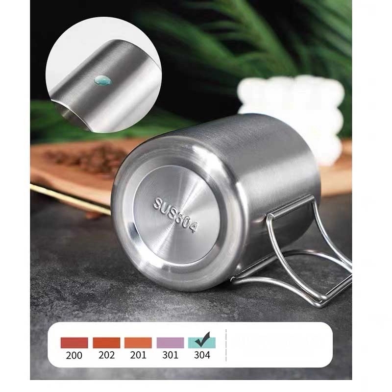 304 Stainless Steel Mug& Outdoor Camping Storage Folding 6