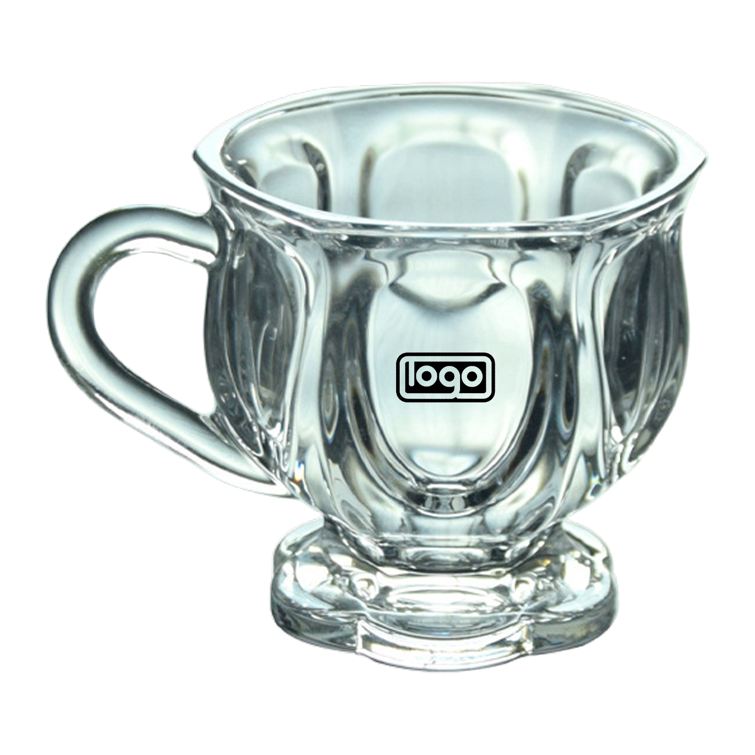 5Oz Clear Glass Coffee Cup W/ Handle 2