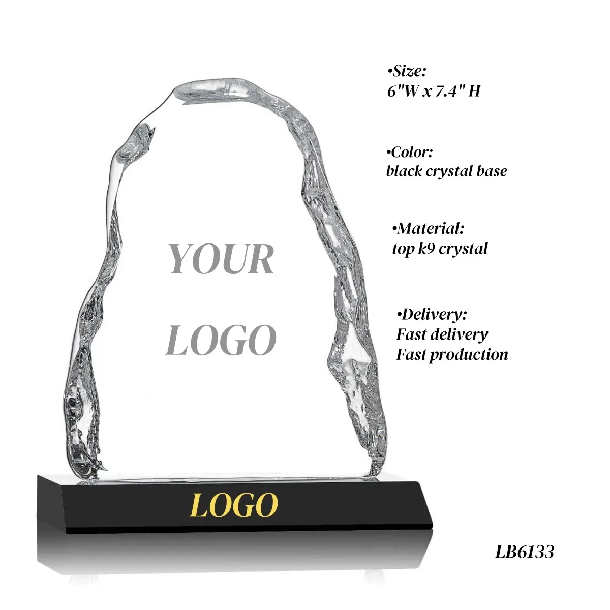 3D Crystal Iceberg Award Glass Trophy Supplier 6