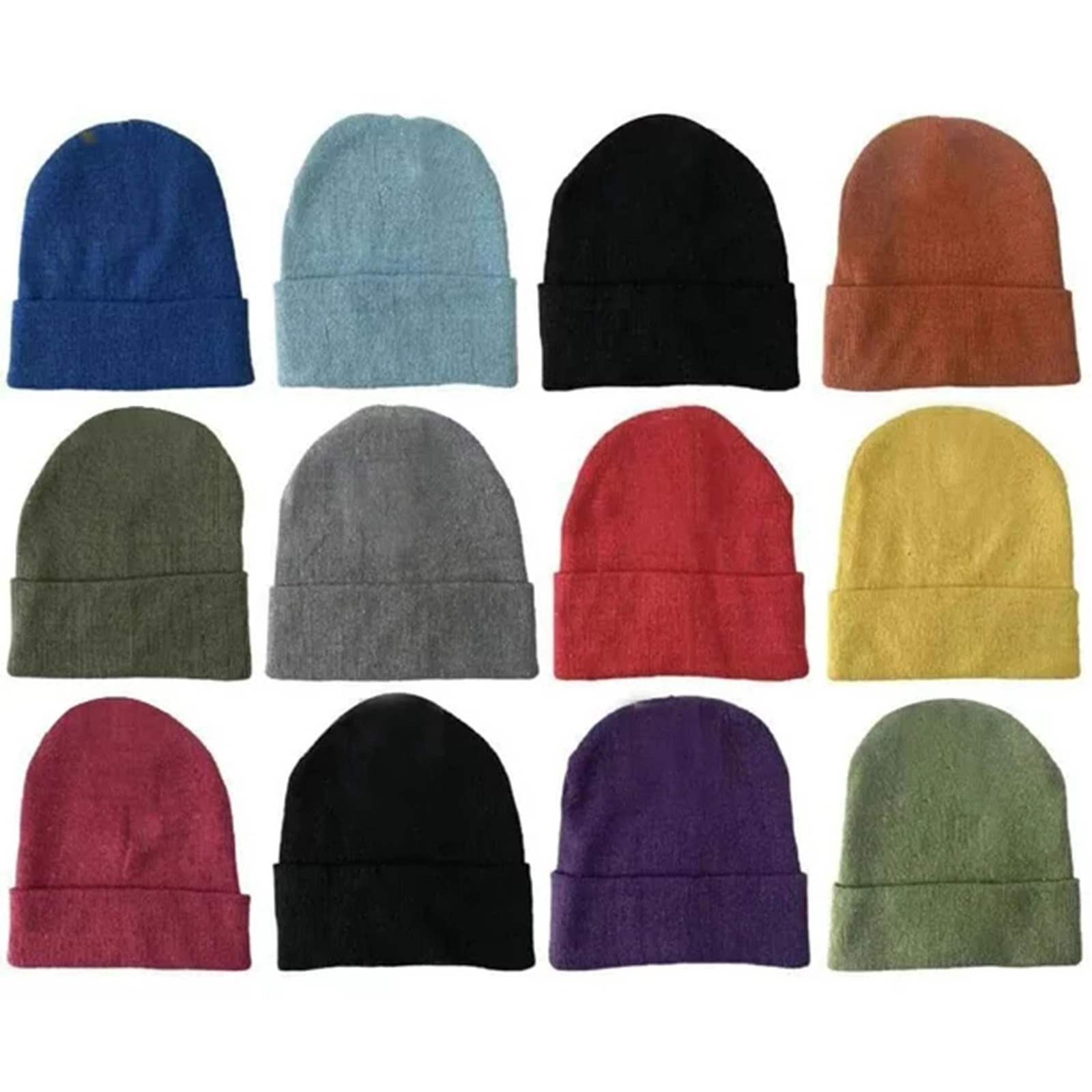Custom Thick Knitted Multiple Color Blend Beanie Winter Hat 5