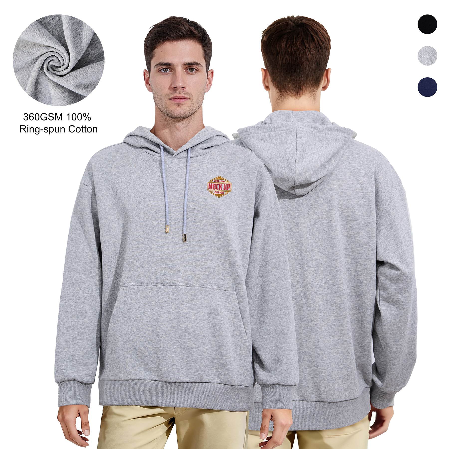 Unisex 100% Pre-Shrunk Cotton Pullover Hooded Sweatshirt W/ Kangaroo Pockets 8
