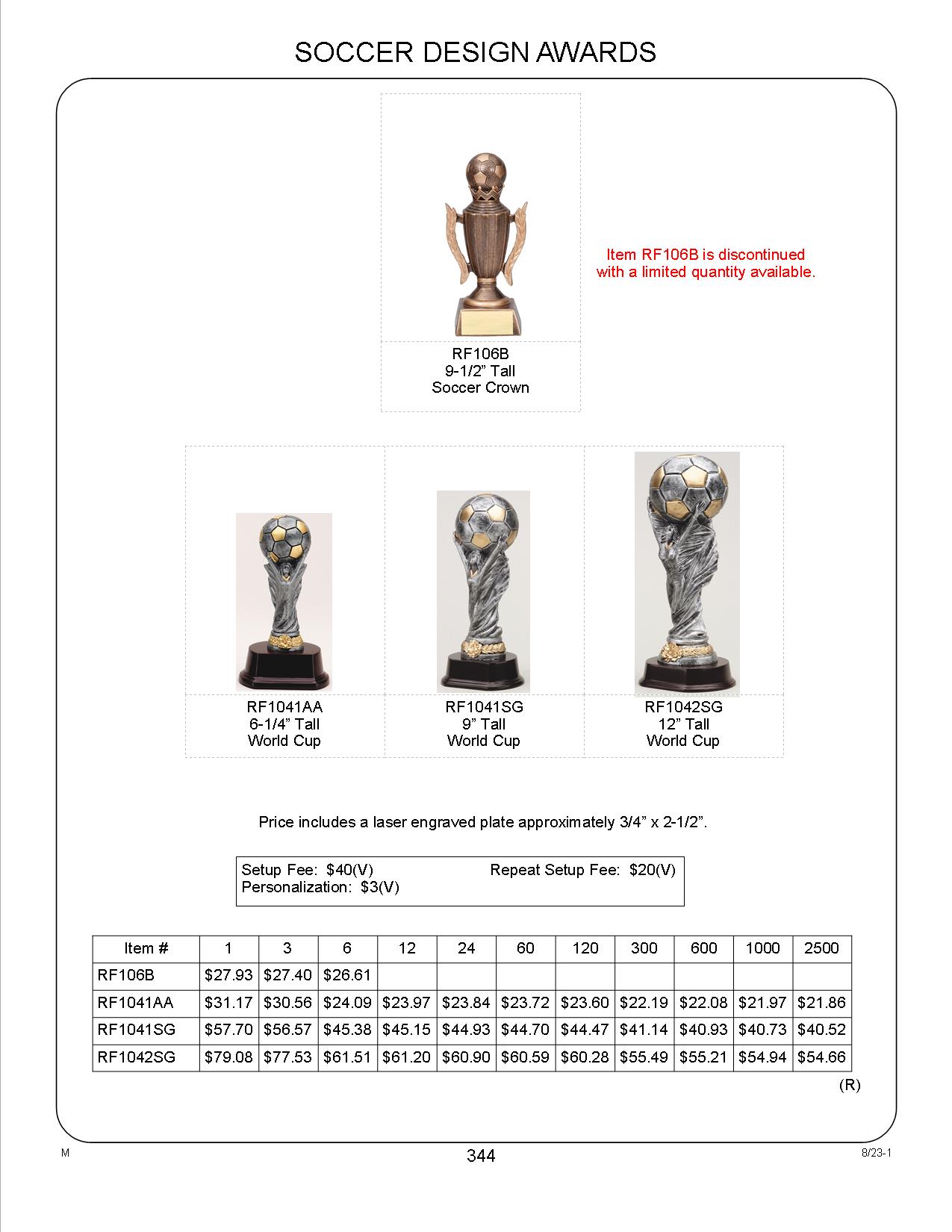 12" Tall World Cup Soccer Figure Award 3
