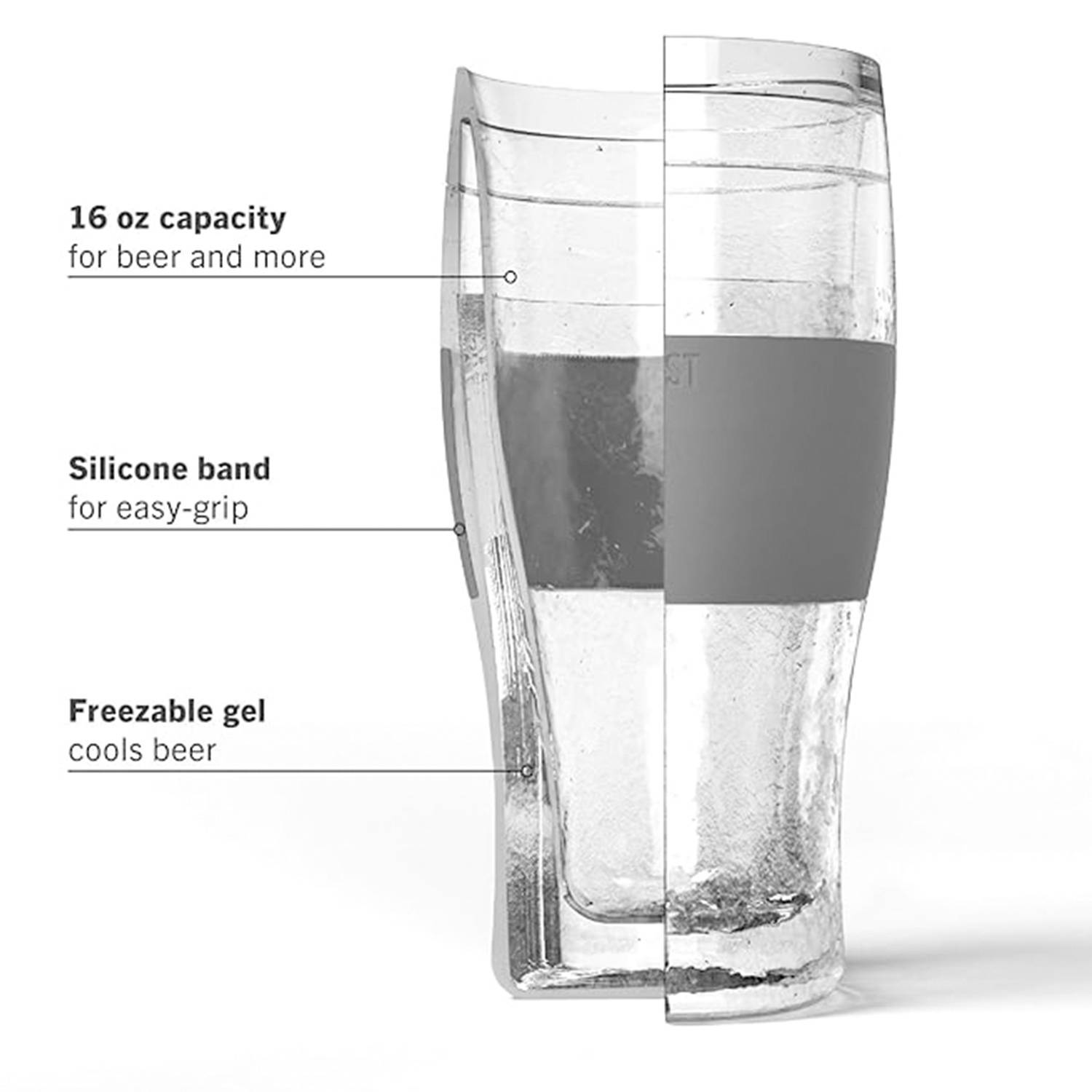 16 oz Silicone Ring Double Walled Insulated Glass 1