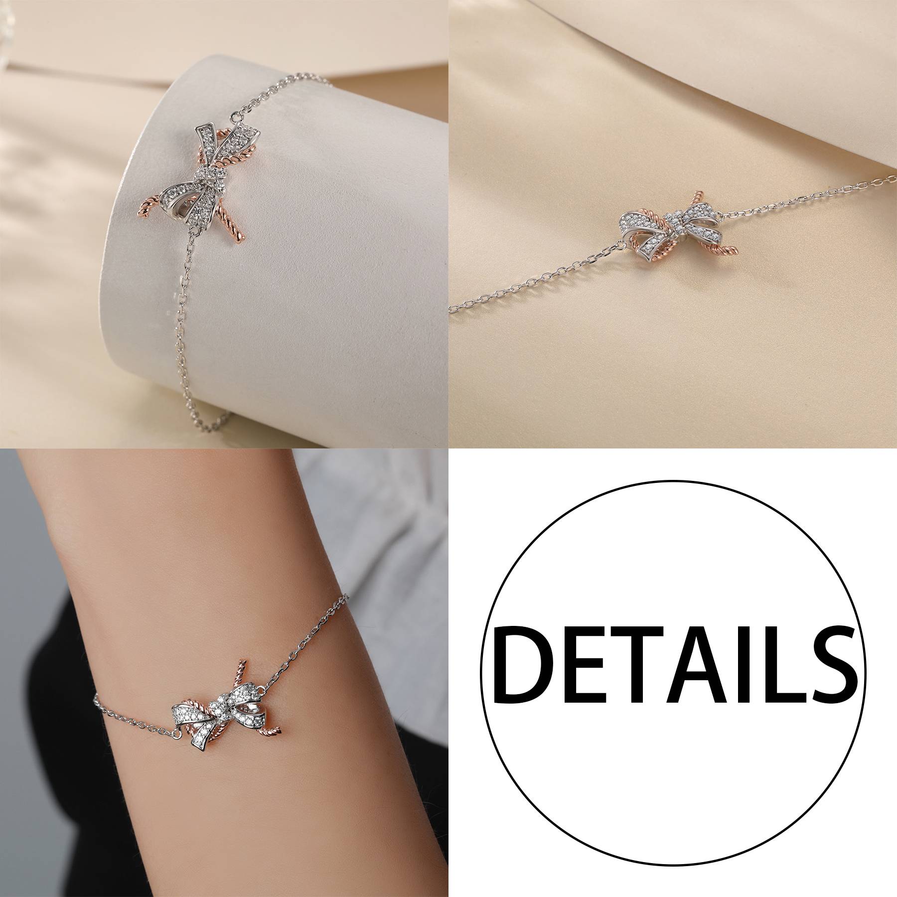 Silver Fashion bow bracelet 4