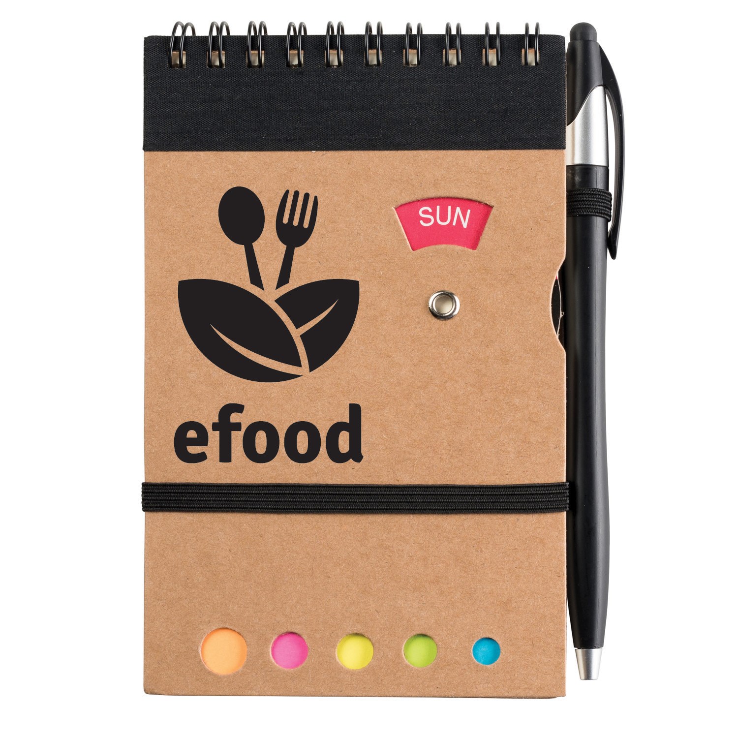 Jot & Go 3.75 x 5.75 Cardboard Spiral Journal with Pen (CLOSEOUT) 13