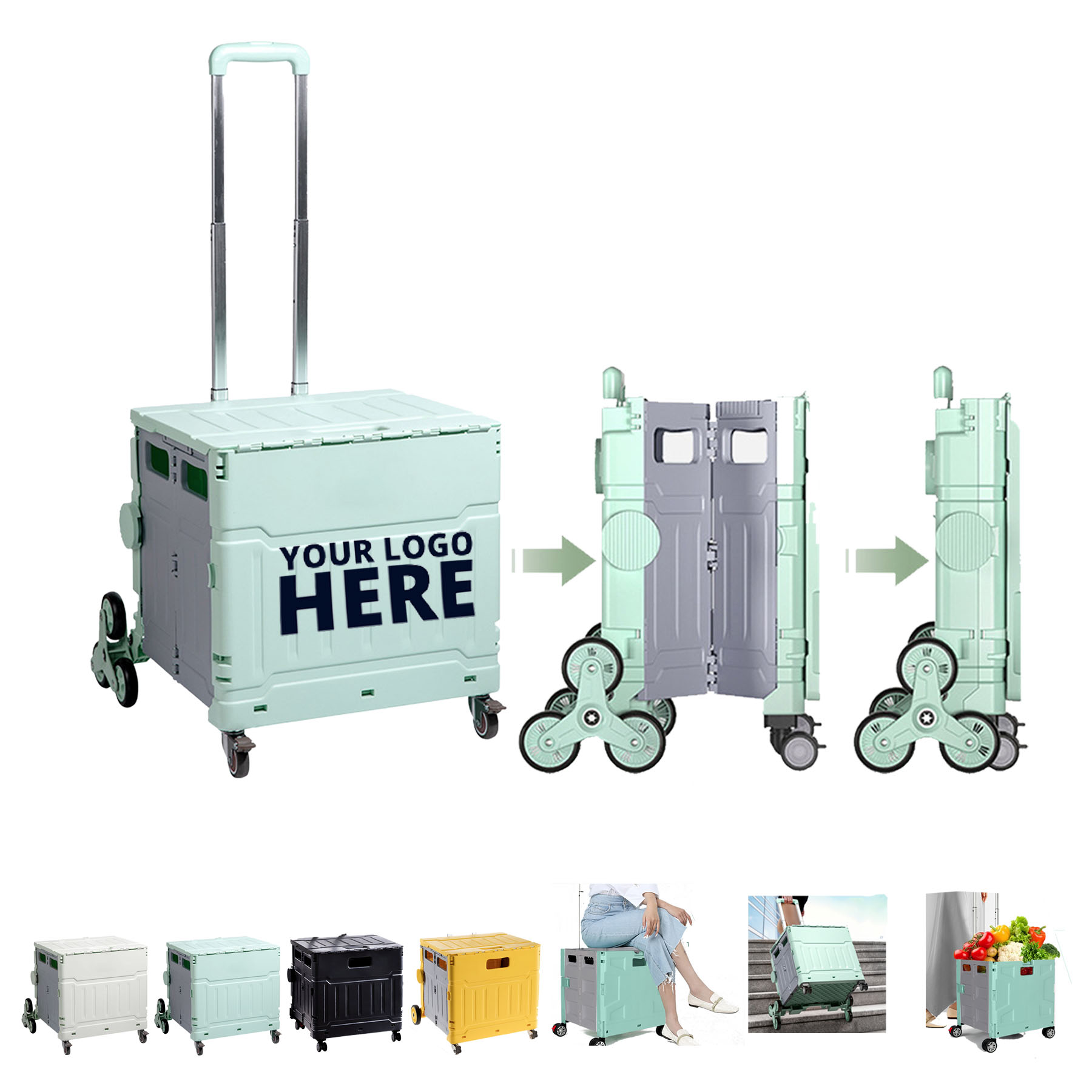 Foldable Rolling Shopping Cart 2