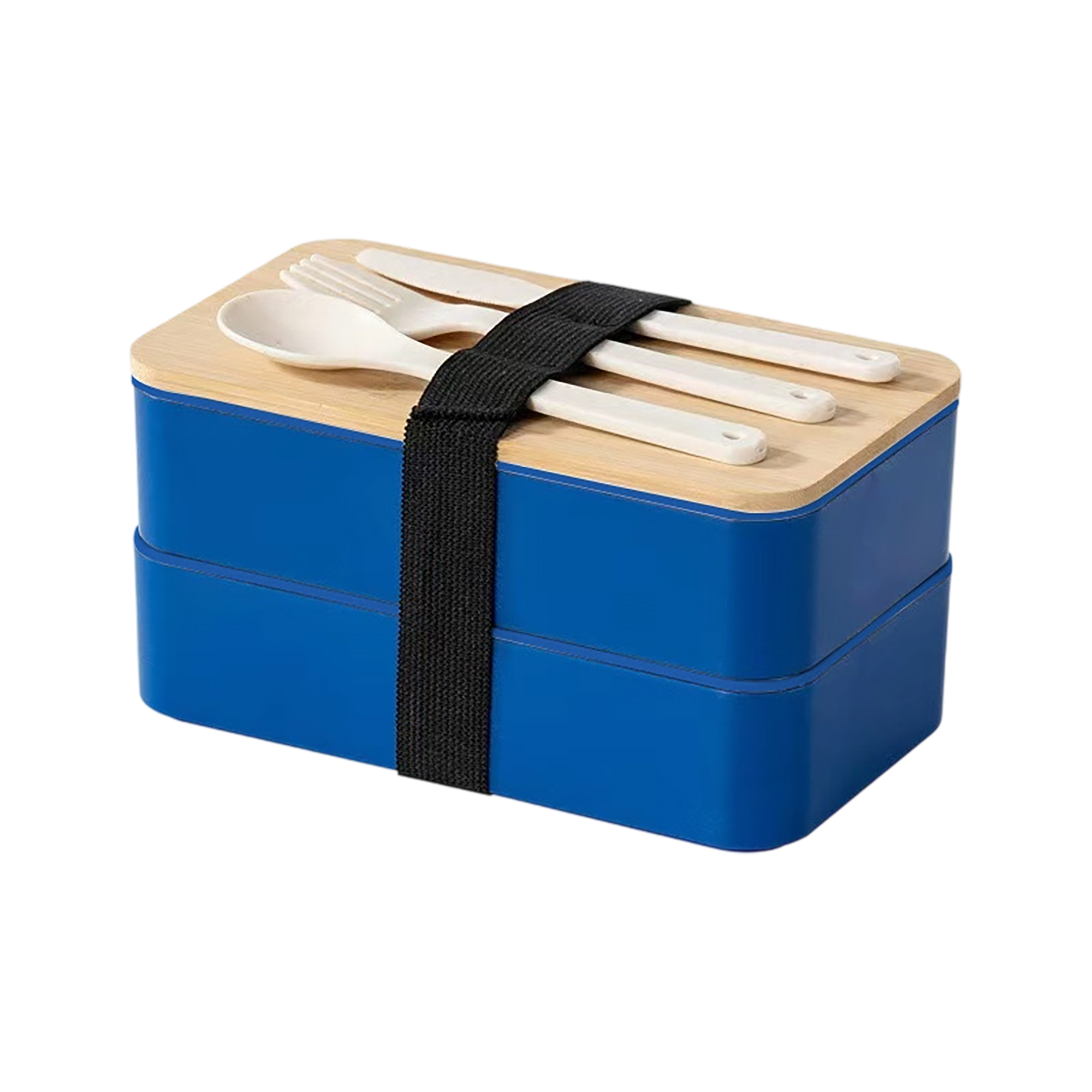 PP Plastic Bento Lunch Box With Bamboo Lid Two Layer Storage 7.5" Length 4
