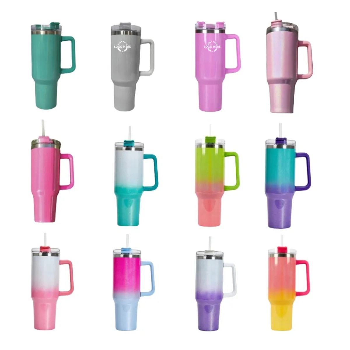 40 OZ. Sublimation Dazzle Tumbler with Straw and Lid 2