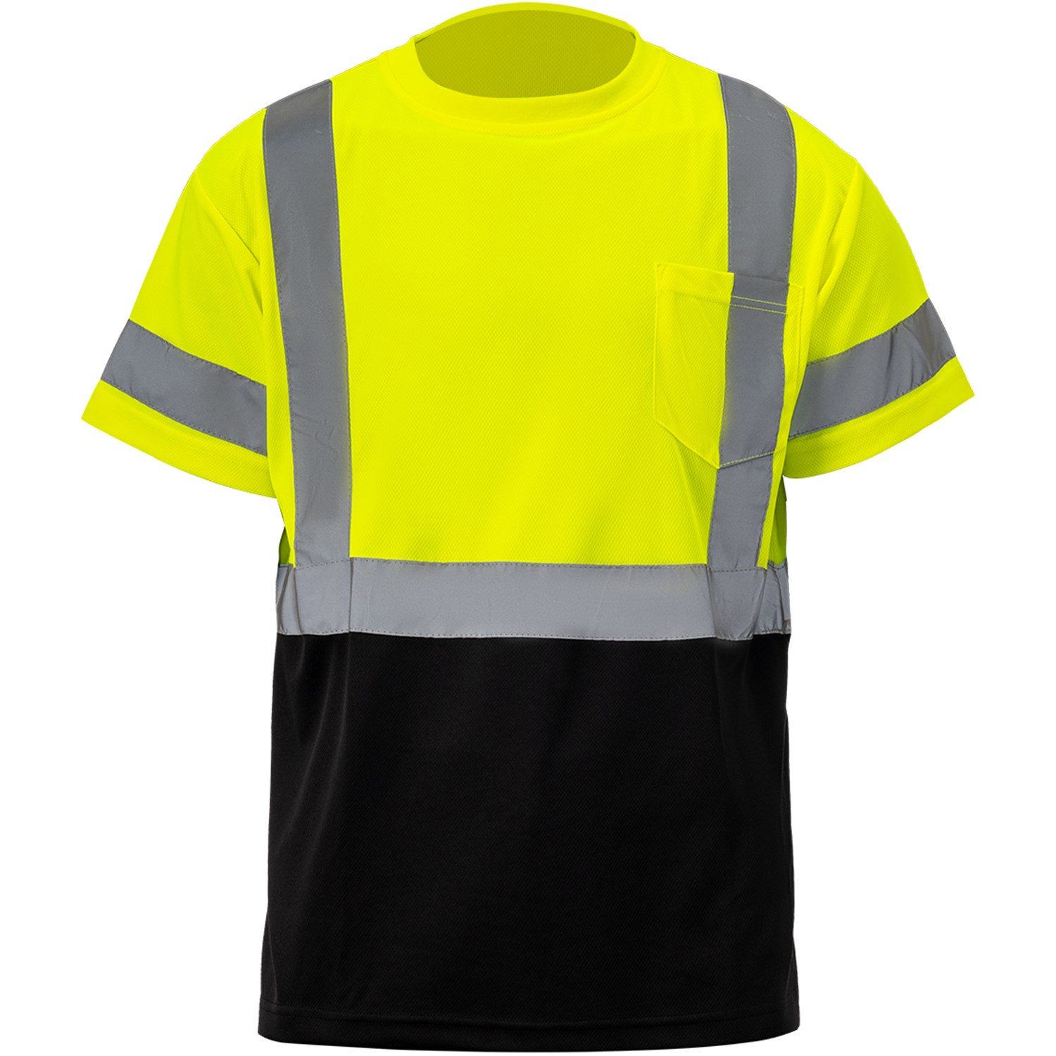 3.8 oz. Polyester Class 3 Color Block Reflective Tape Safety T-Shirt with Pocket 3
