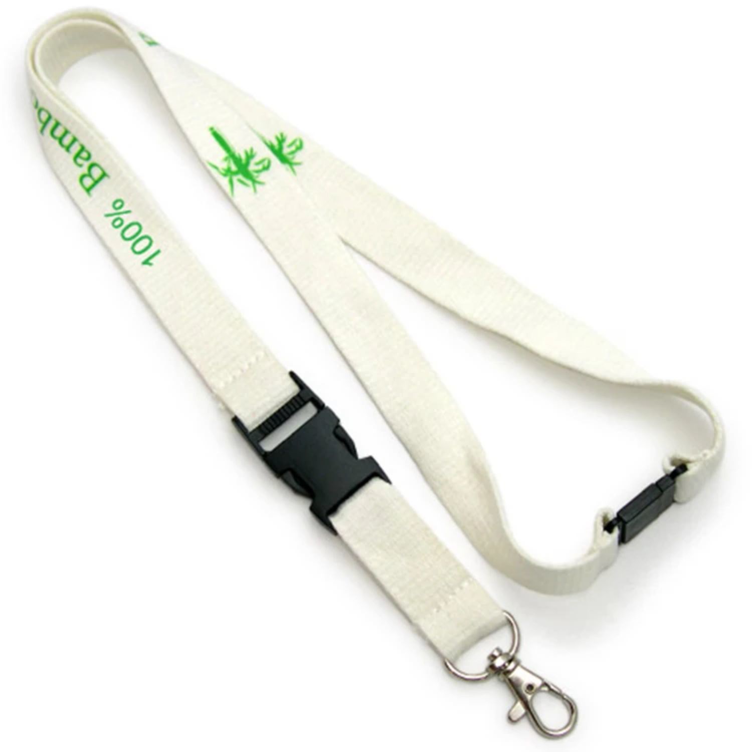 Custom Biodegradable Bamboo Eco-friendly Lanyard w/ Buckle Release 3