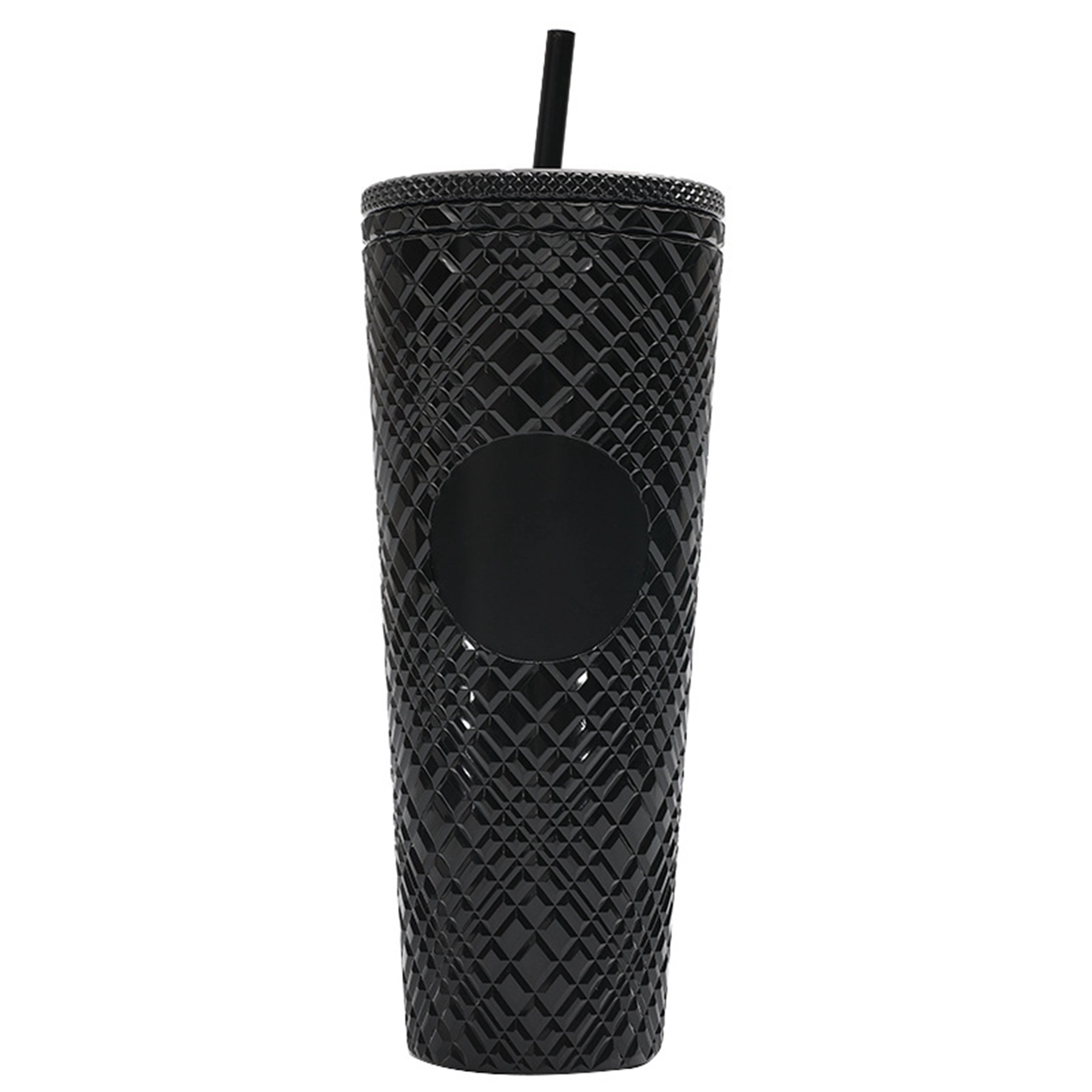 24 Oz. Plastic Double Wall Coffee Tumbler with Straw 4
