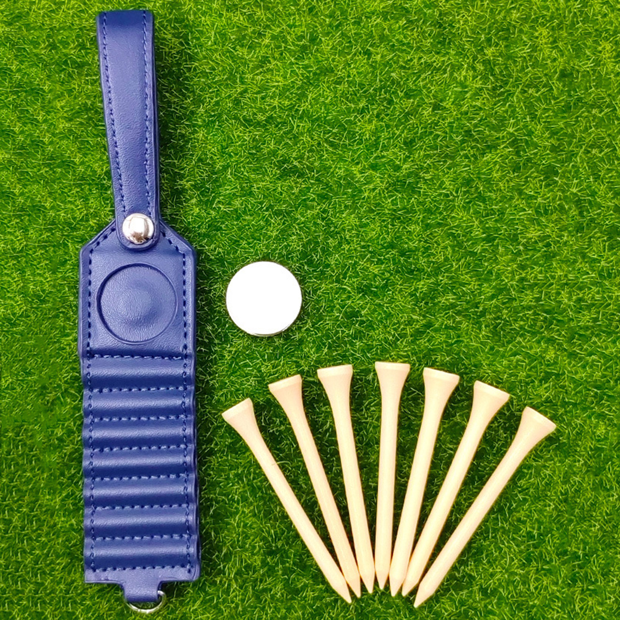 Leatherette Golf Tees Holder with 7 tees 1
