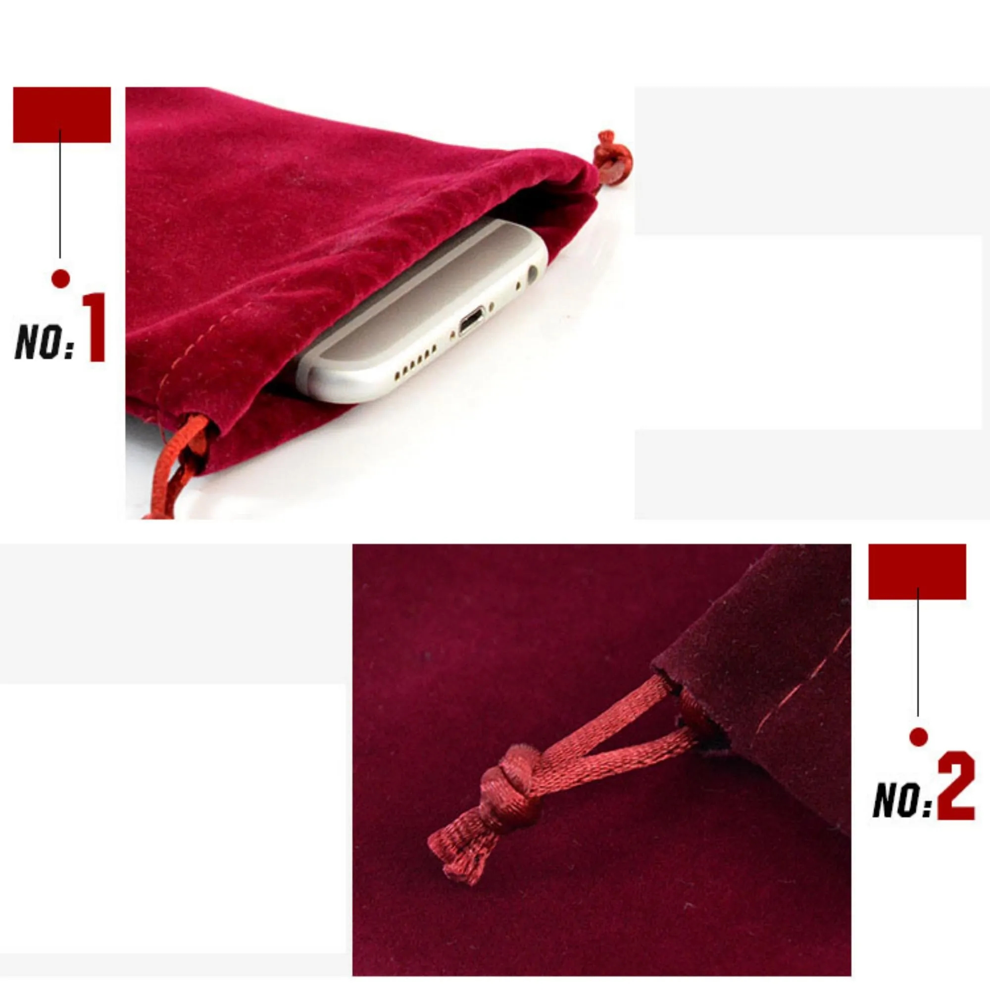 3.25" x 4" Full Color Pile Coating Jewelry Drawstring Bag 5