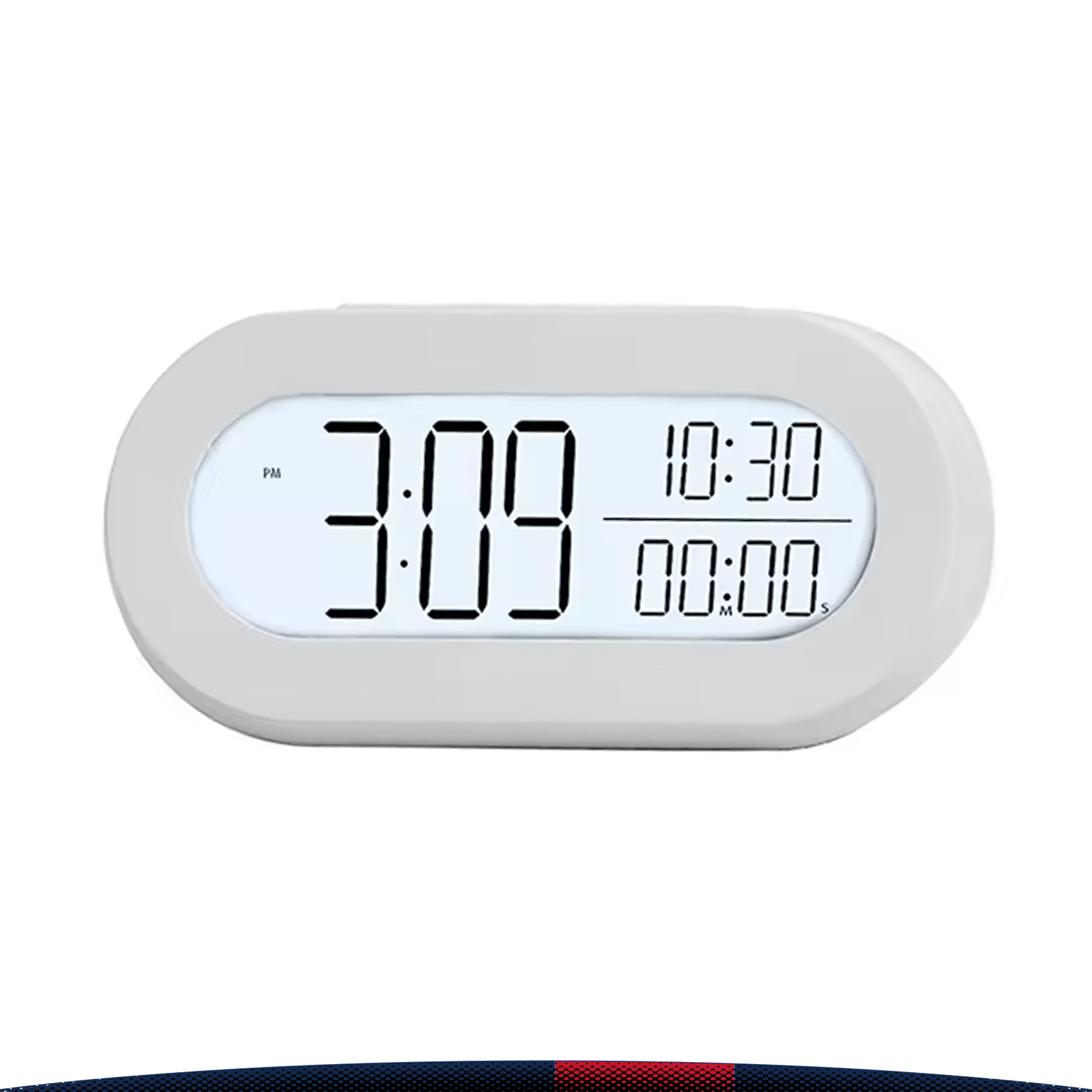 Oval Backlit Digital Clock 3