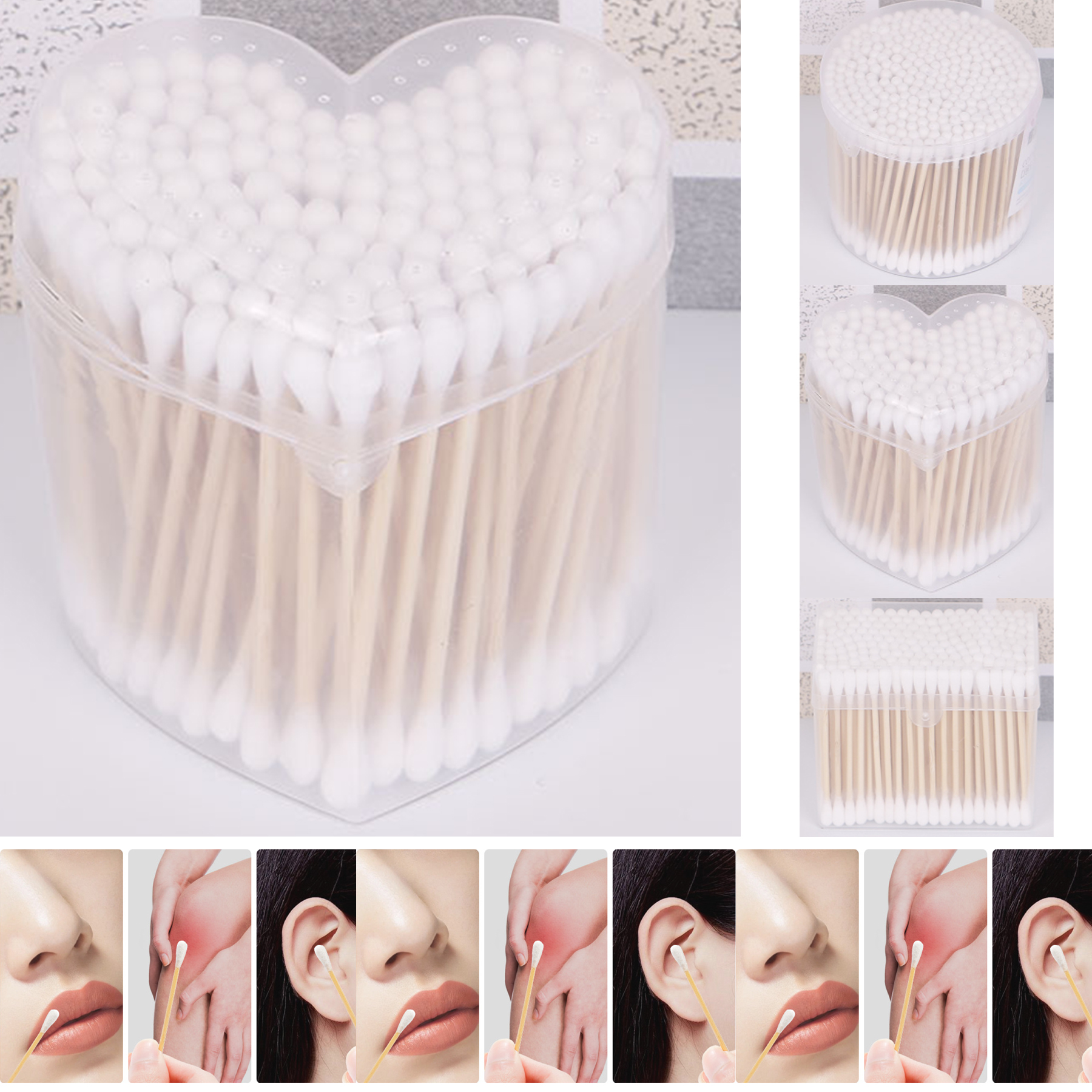 Eco Friendly Bamboo Cotton Swabs 200 Sticks 2