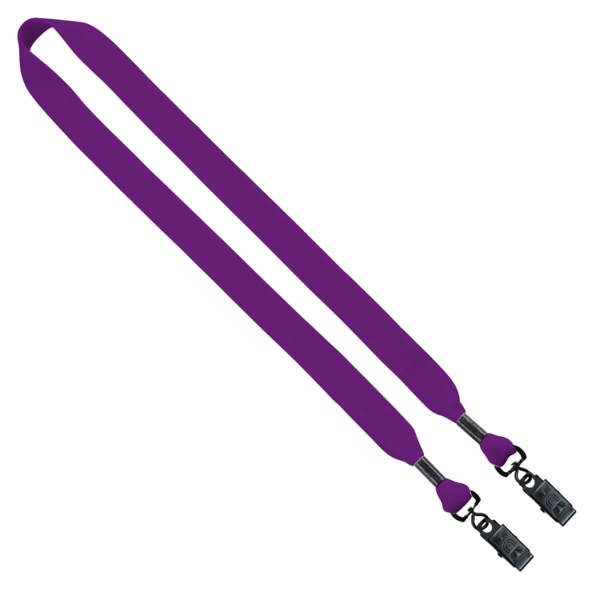 3/4" Cotton Double Bulldog Clip Lanyard 19
