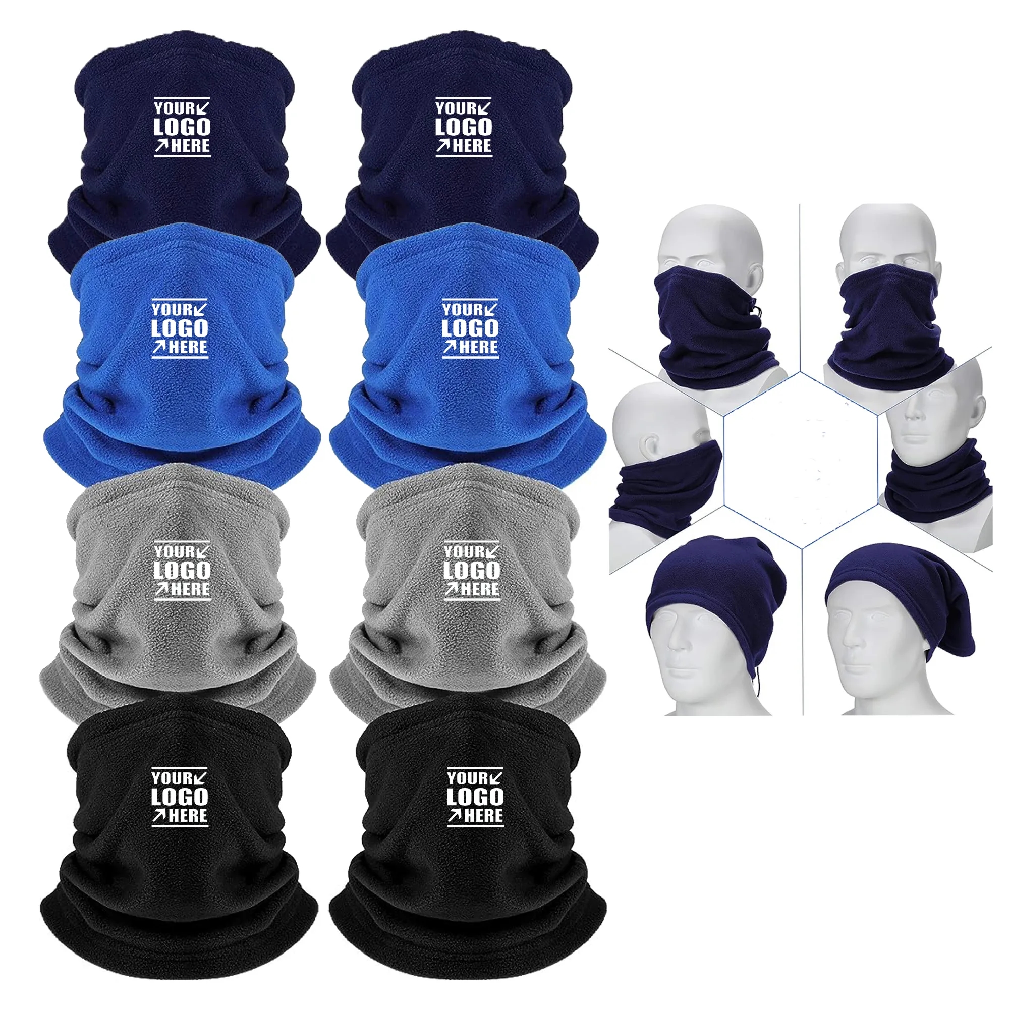 Drawstring Windproof Fleece Neck Warmer Gaiter 2