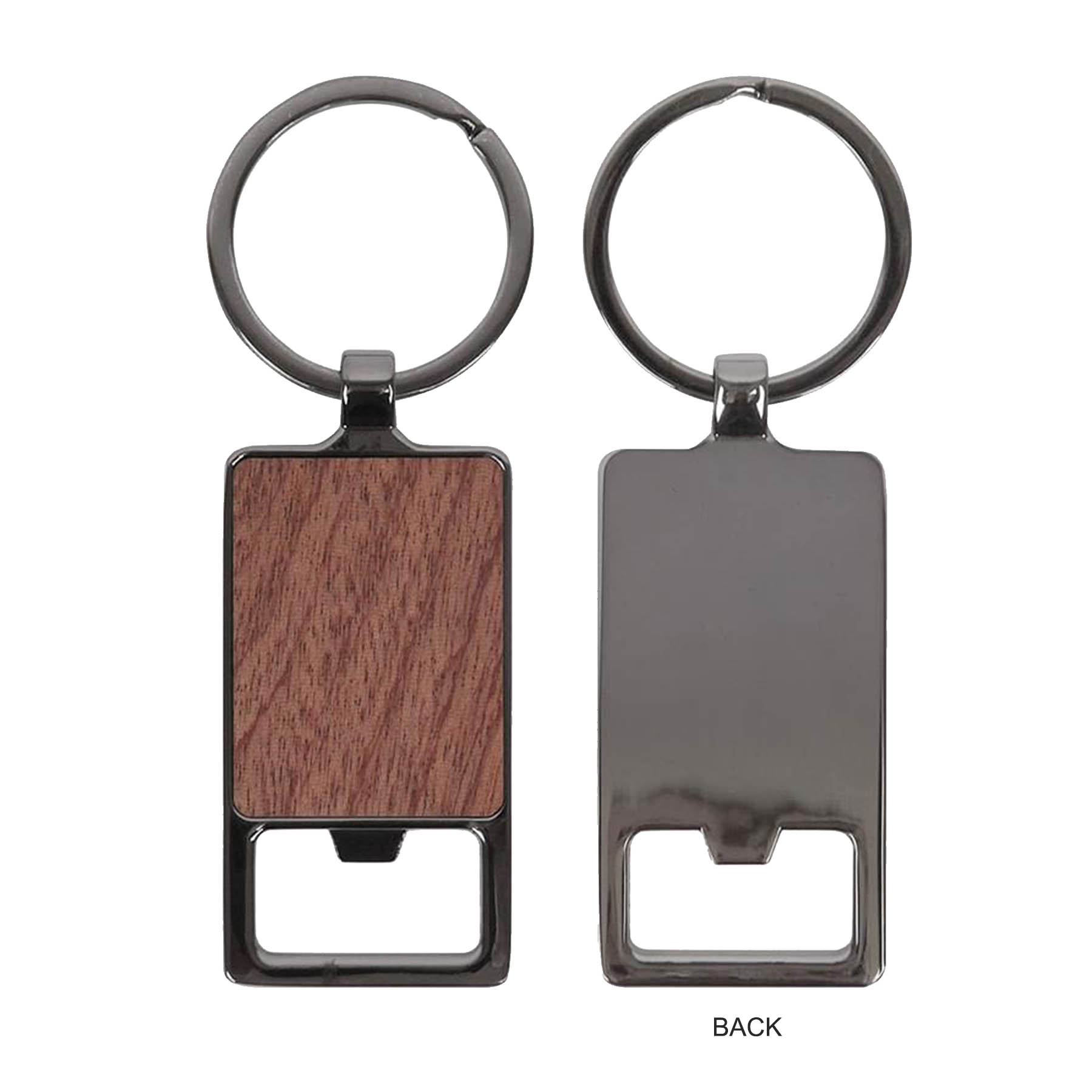 Black Nickel Rosewood Metal Bottle Opener Keychain 4