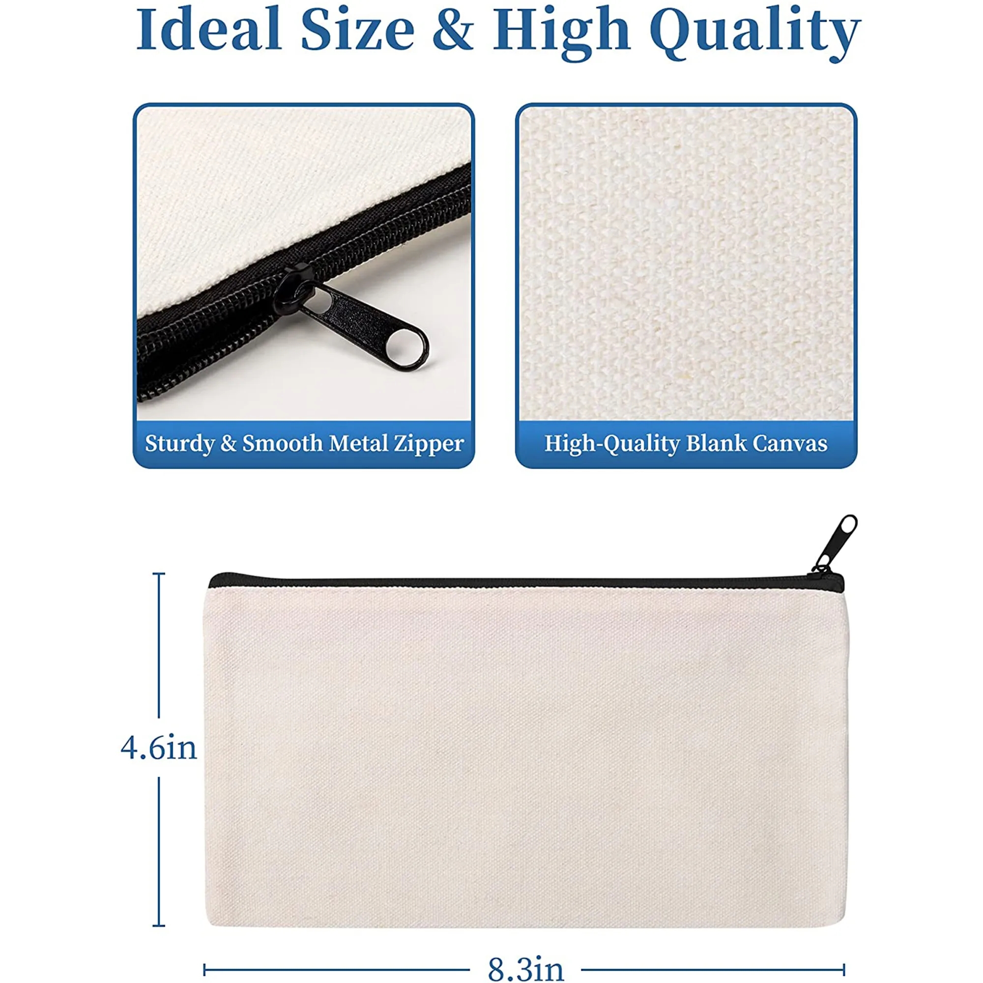 Canvas Pencil Pen Case Zipper Bag 2