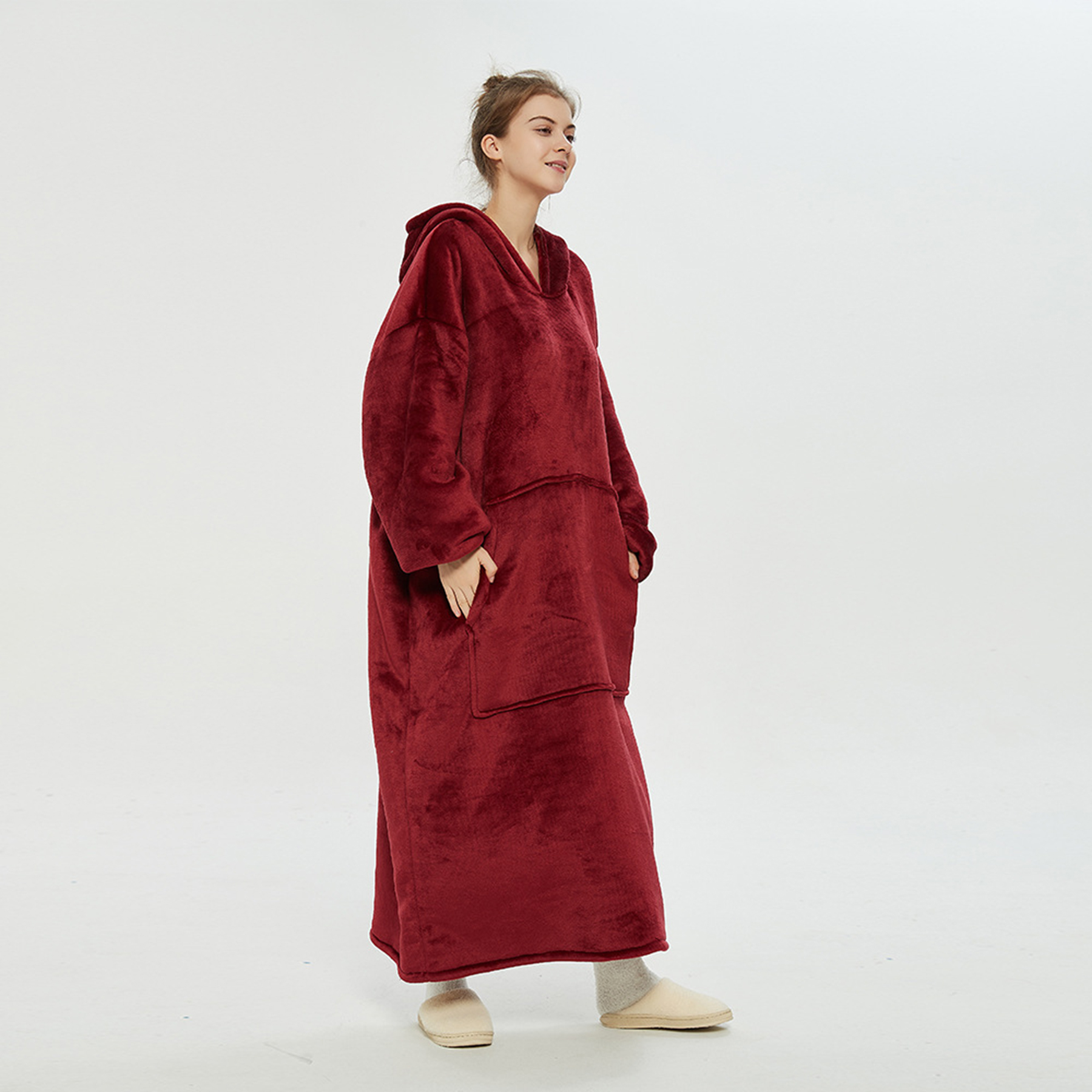 Long Sleeves Hoodie Wearable Blanket 5