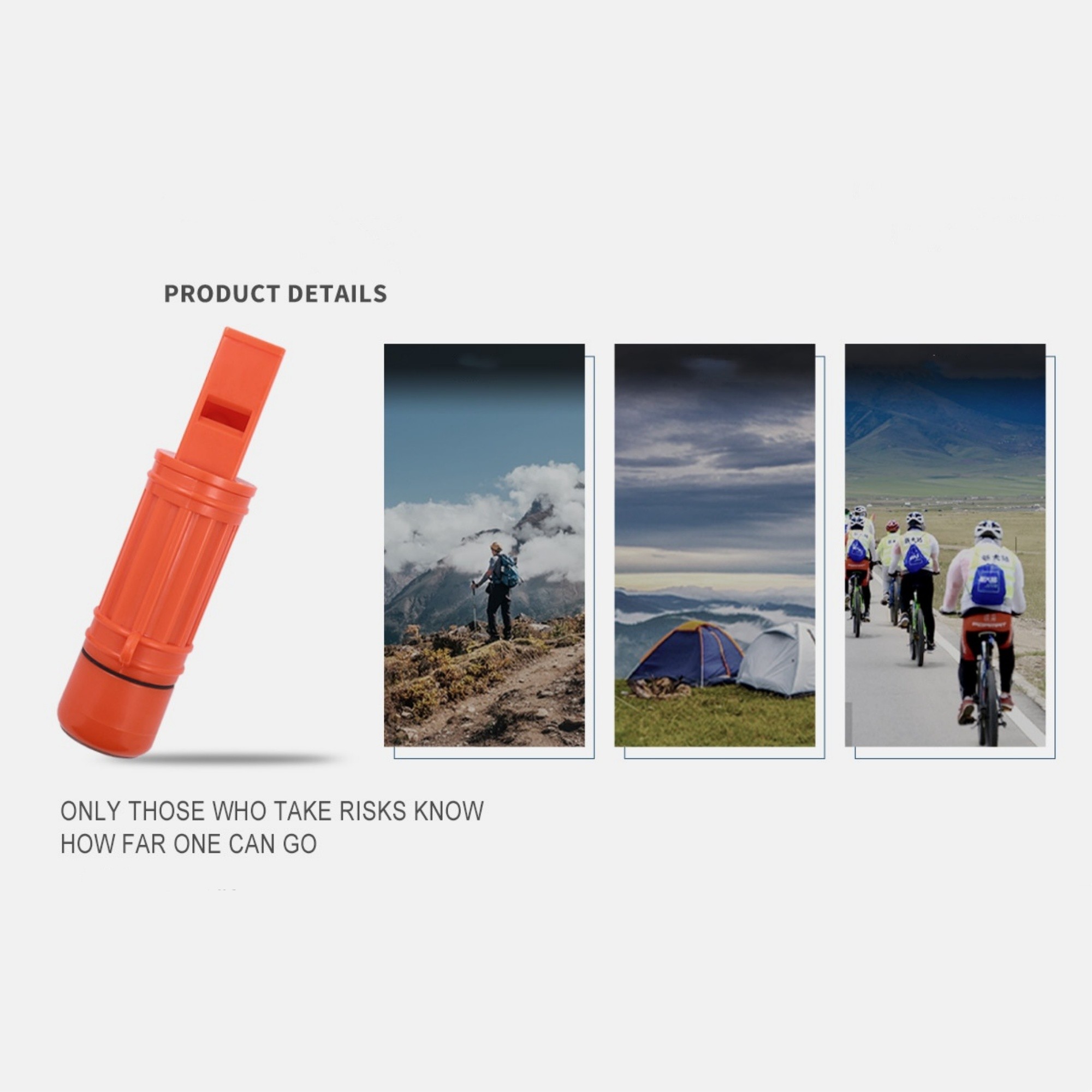 5-in-1 Orange Survival Compass With Whistle 4