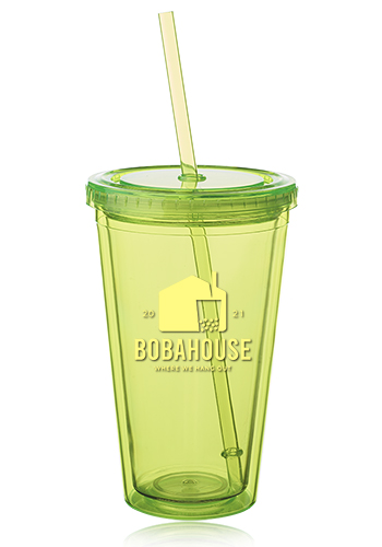 16 oz. Double Wall Acrylic Tumblers With Straws 37
