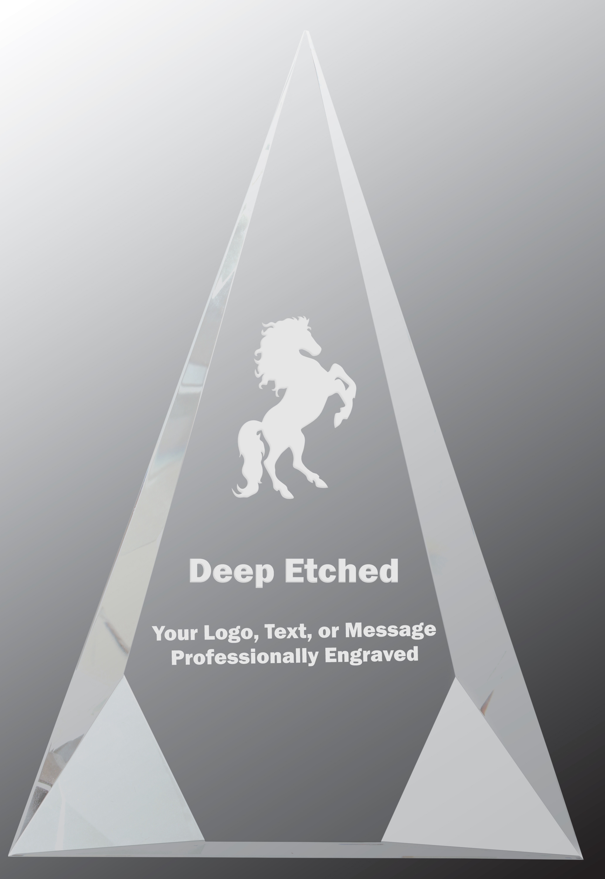 6" x 8" Crystal Facet Triangle Award