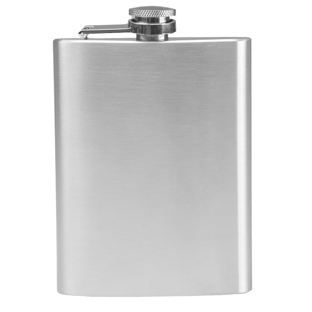 8 oz Verano Stainless Steel Hip Flask, custom water bottle with logo imprint 5