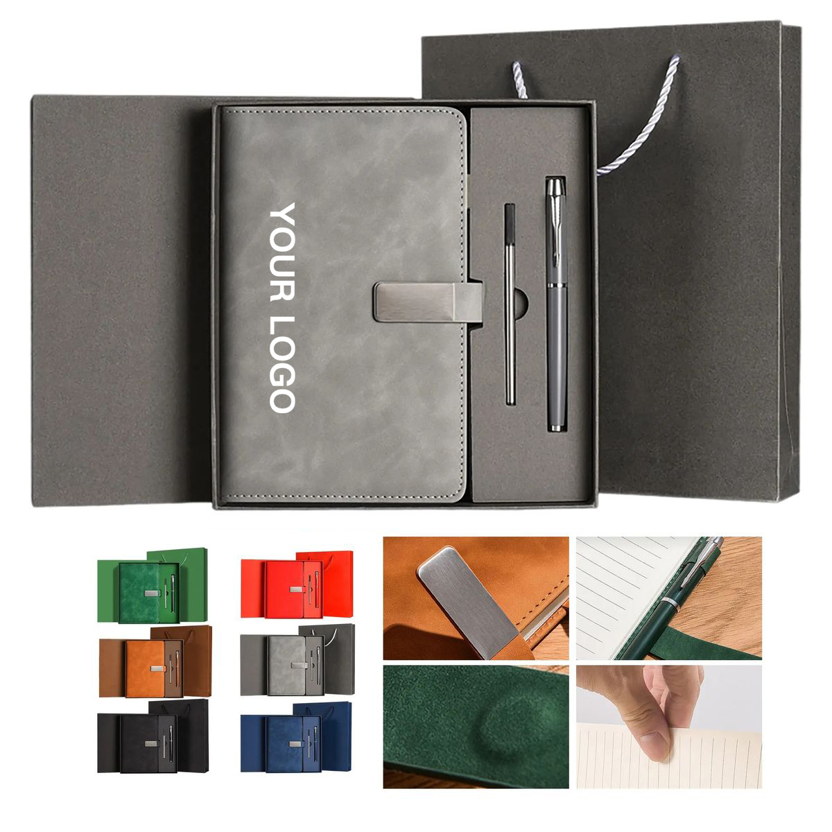 Custom Office Gift Set with Notebook, Pen, and Refill 9