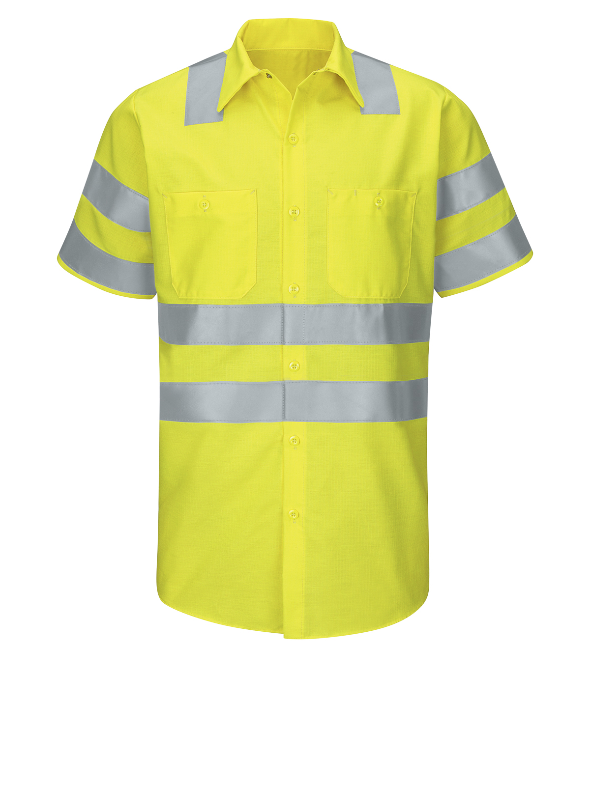 Red Kap Hi-Visibility - Men's Hi-Visibility Short Sleve Ripstop Work Shirt 7