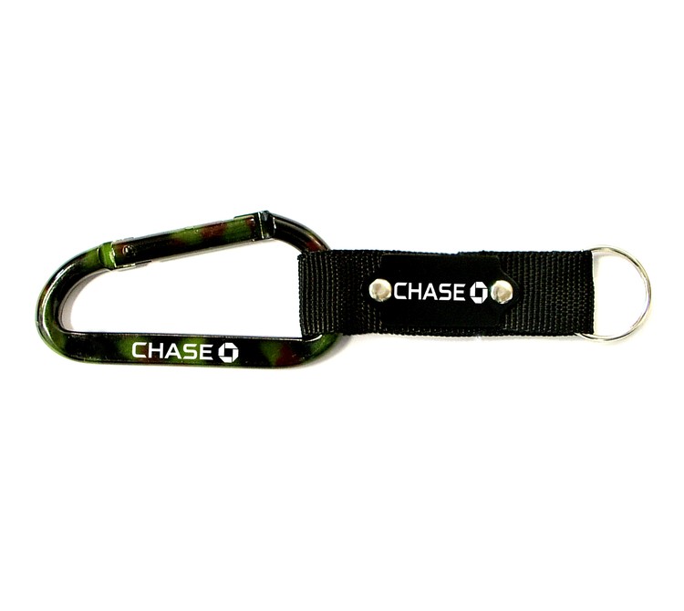 Carabiner with Strap and Metal Plate 1