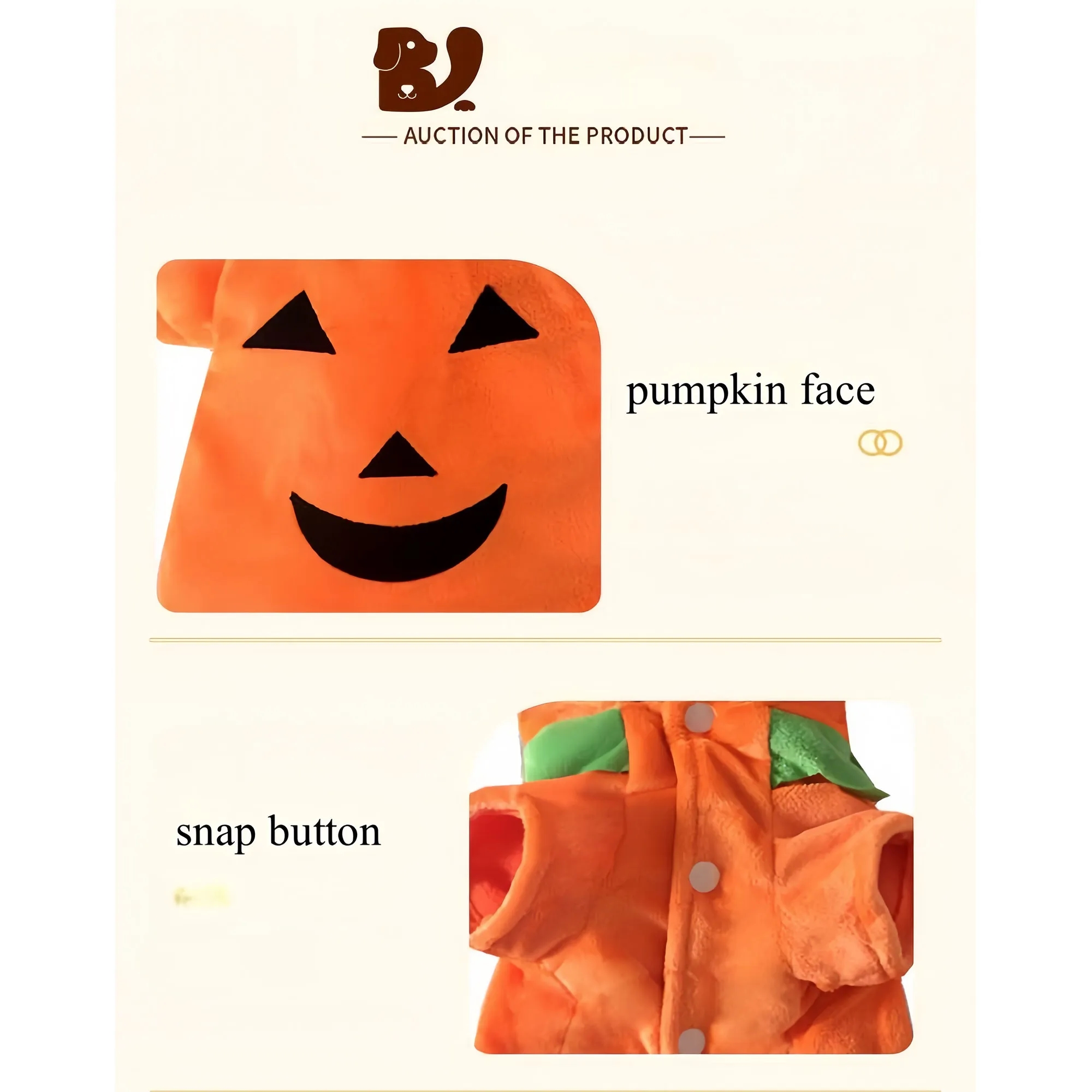 Trendy Pet Halloween Pumpkin Costume For Dogs Funny And Cozy 4
