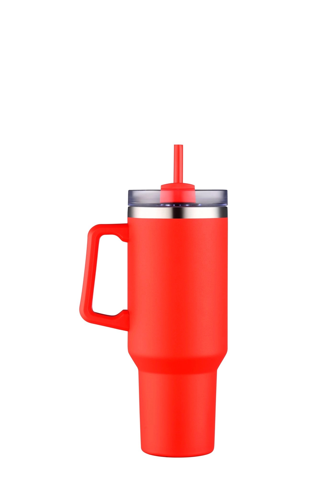 40oz Stainless Travel Mug w/ Handle and Straw 36