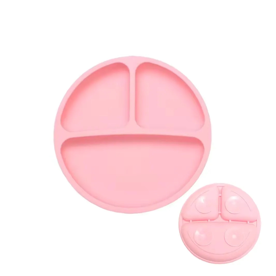 Round Silicone Suction Plate With Lid 6