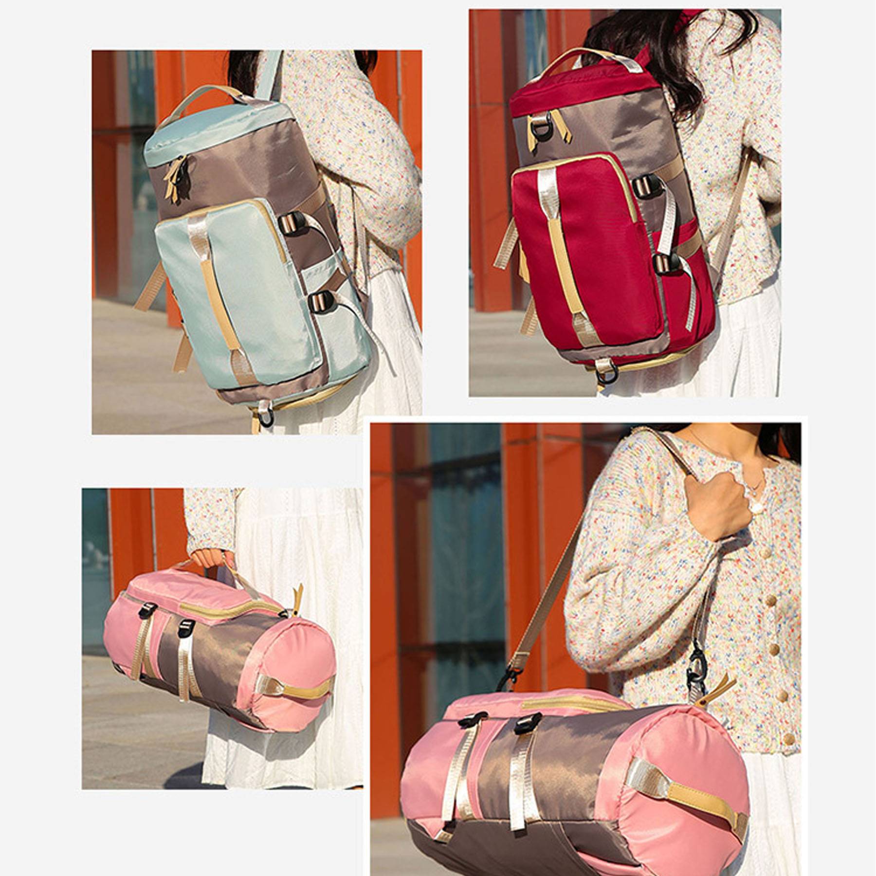 Sports Duffle Backpack with Shoe Compartment for Women 10