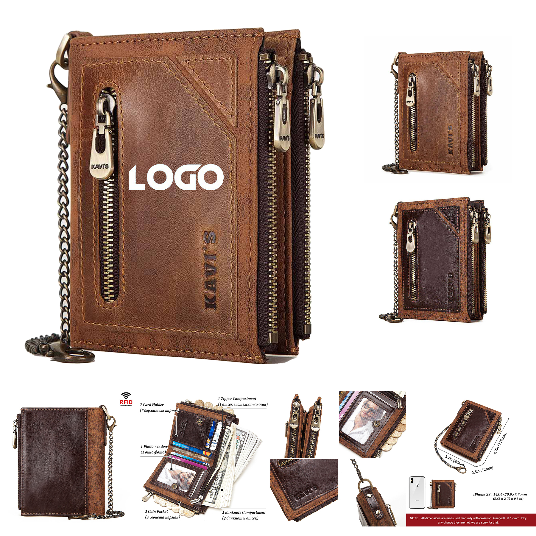 Men's Wallet Anti-theft Brush Leather Wallet 2