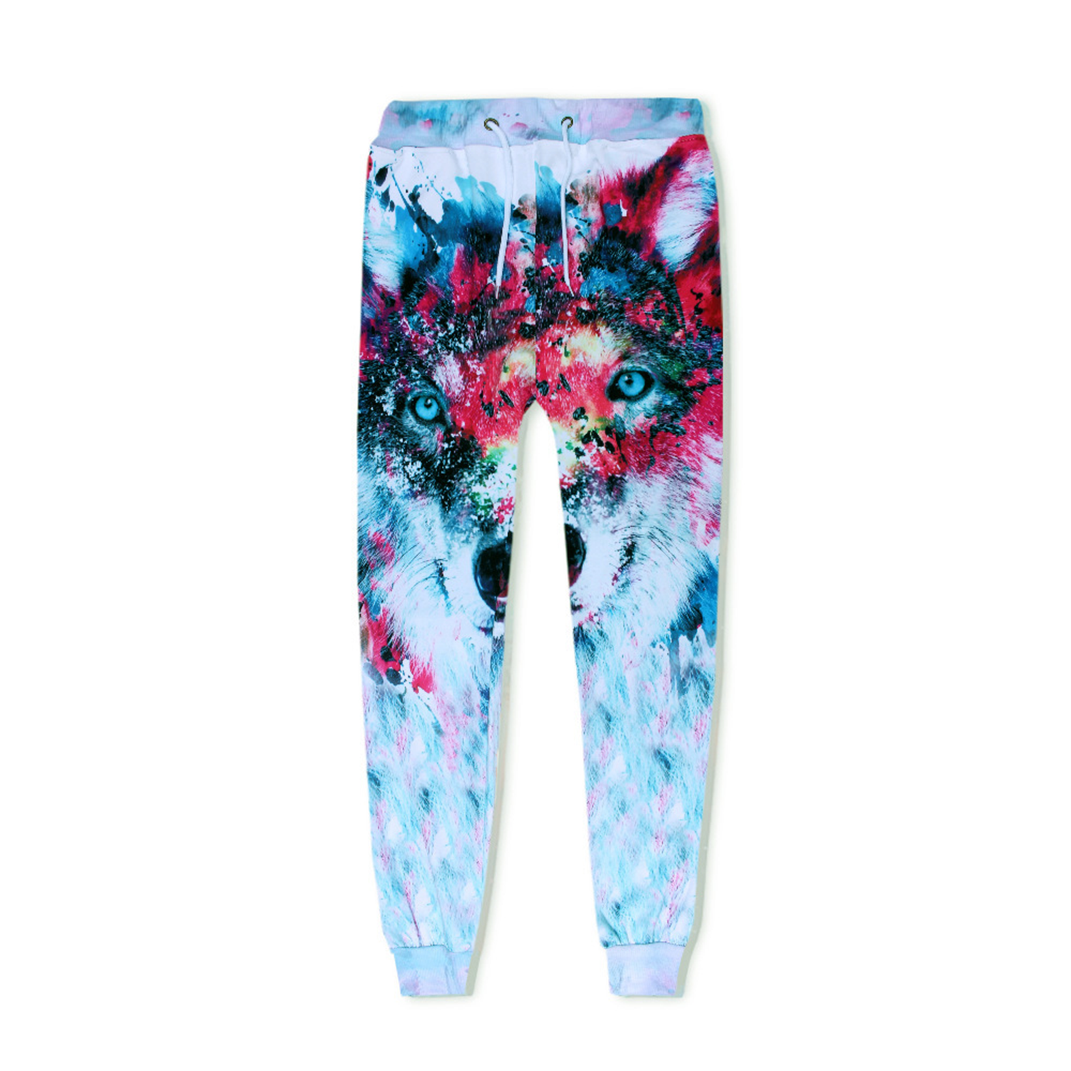 Men Drawstring Colorful Starry Sky Pattern Pants 3