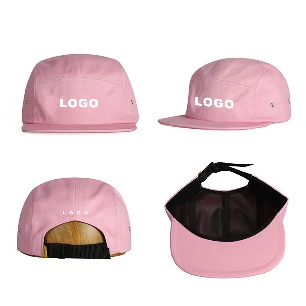 5 Panel Camp Style Snapback Hat-100% Cotton 3