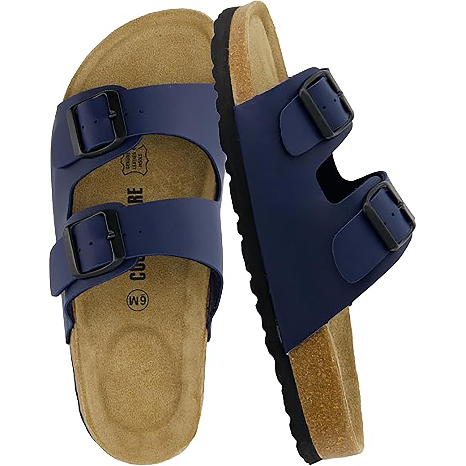 Button StyleSliding Design Soft Leather Shoe Bed Style Women Sandals 7