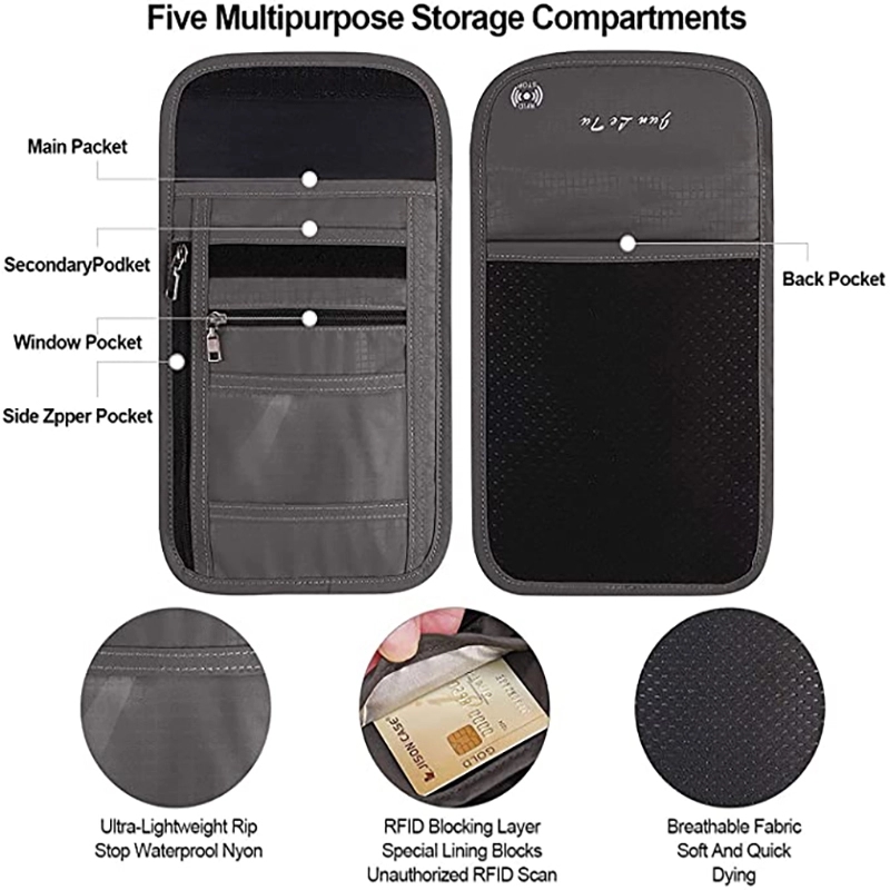 Multifunctional Travel Pouch Neck Wallet 3