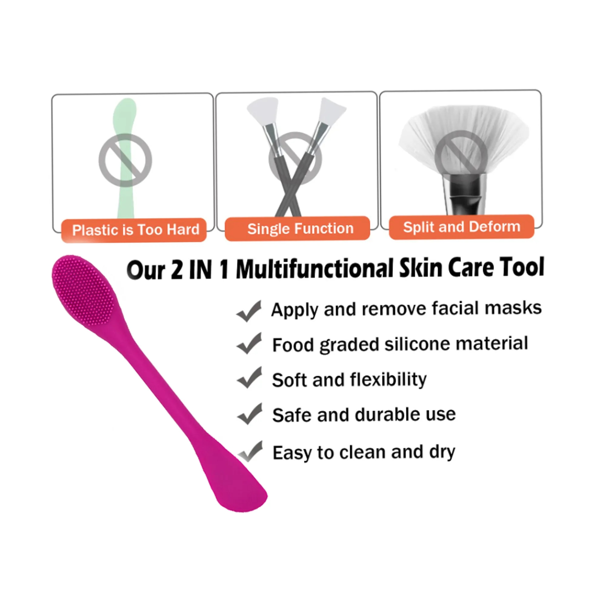 2-in-1 Silicone Facial Cleansing and Mask Brush 3