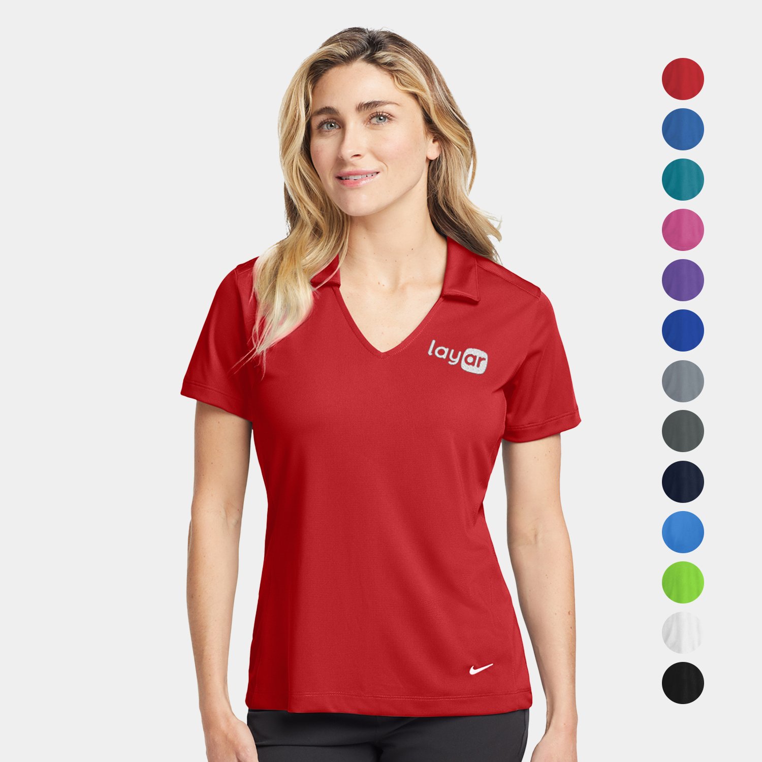 Nike Ladies Dri-FIT Vertical Mesh Polo w/ Screen Print 4.4oz 4