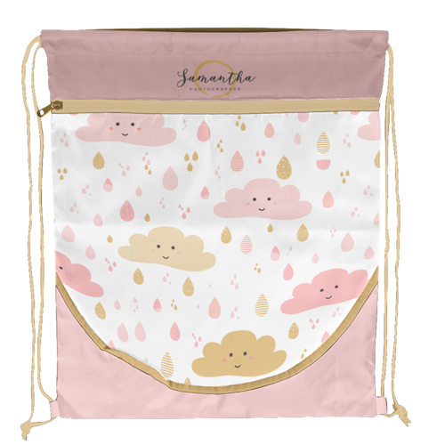 Sublimation Multi-Panel Polyester Drawstring Bag w/ 2