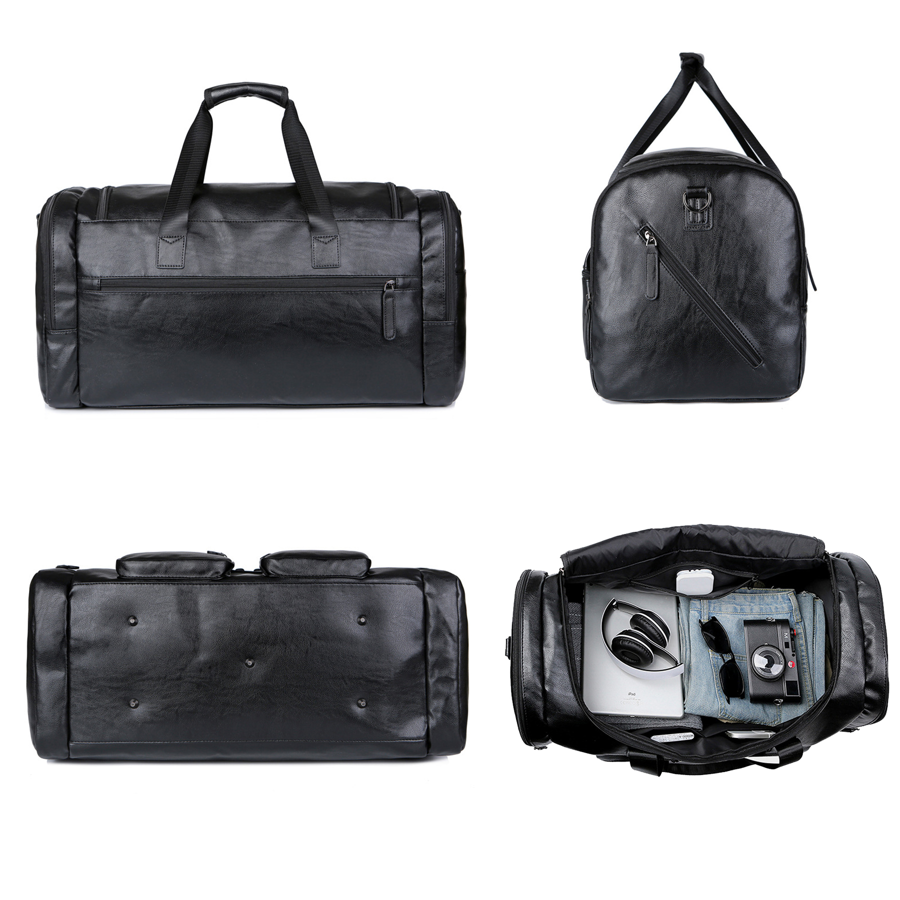 Pu Briefcase Men's Luggage Oversize Travel Duffel Bag 3