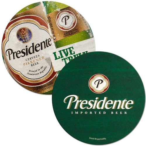 55-60 Point. 4" Pulp Board Coaster - Round or Square 1