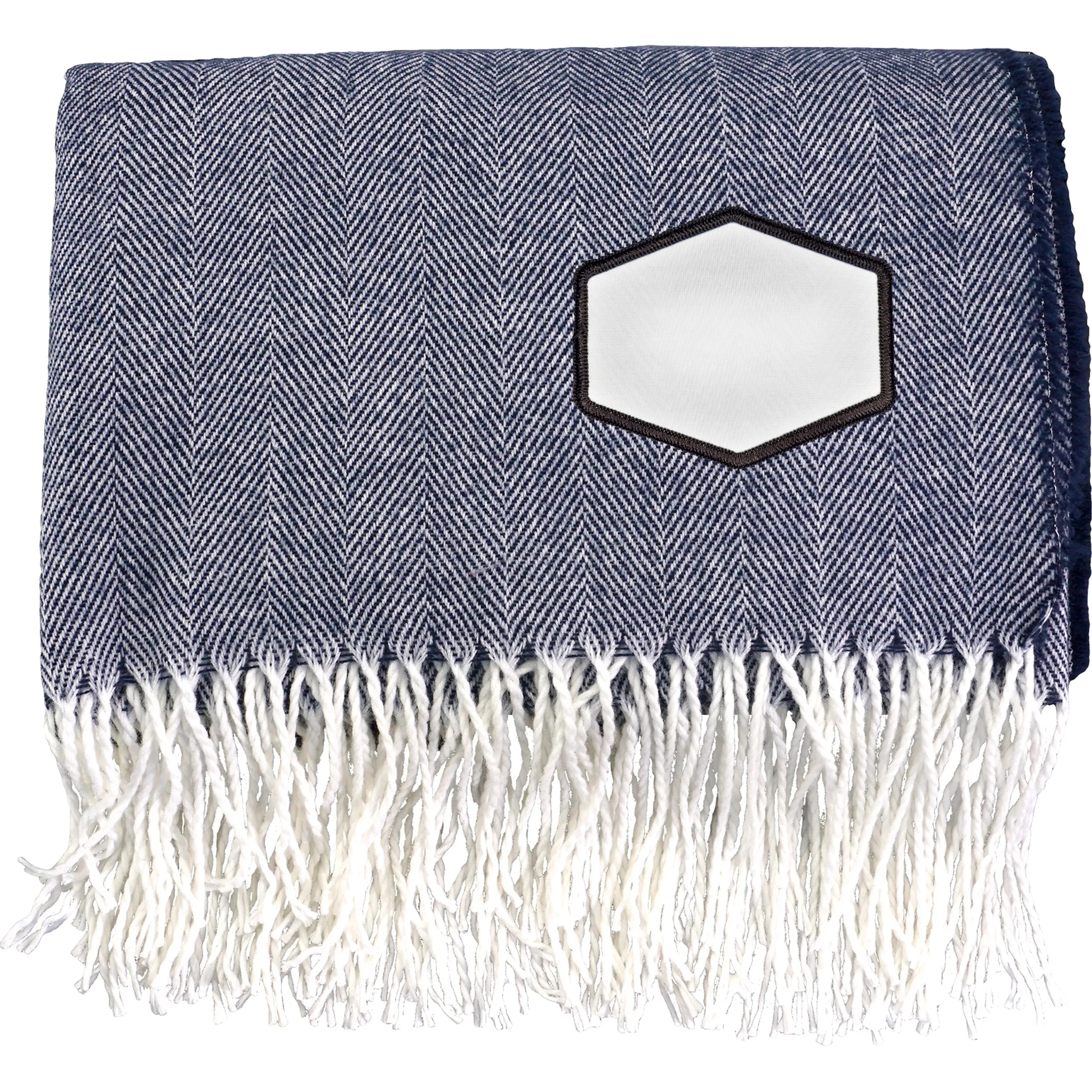 Fringed Emblem Throw Blanket 7
